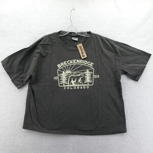 Ouray Shirt Womens Medium Breckenridge Colorado Bear Charcoal Cotton Graphic